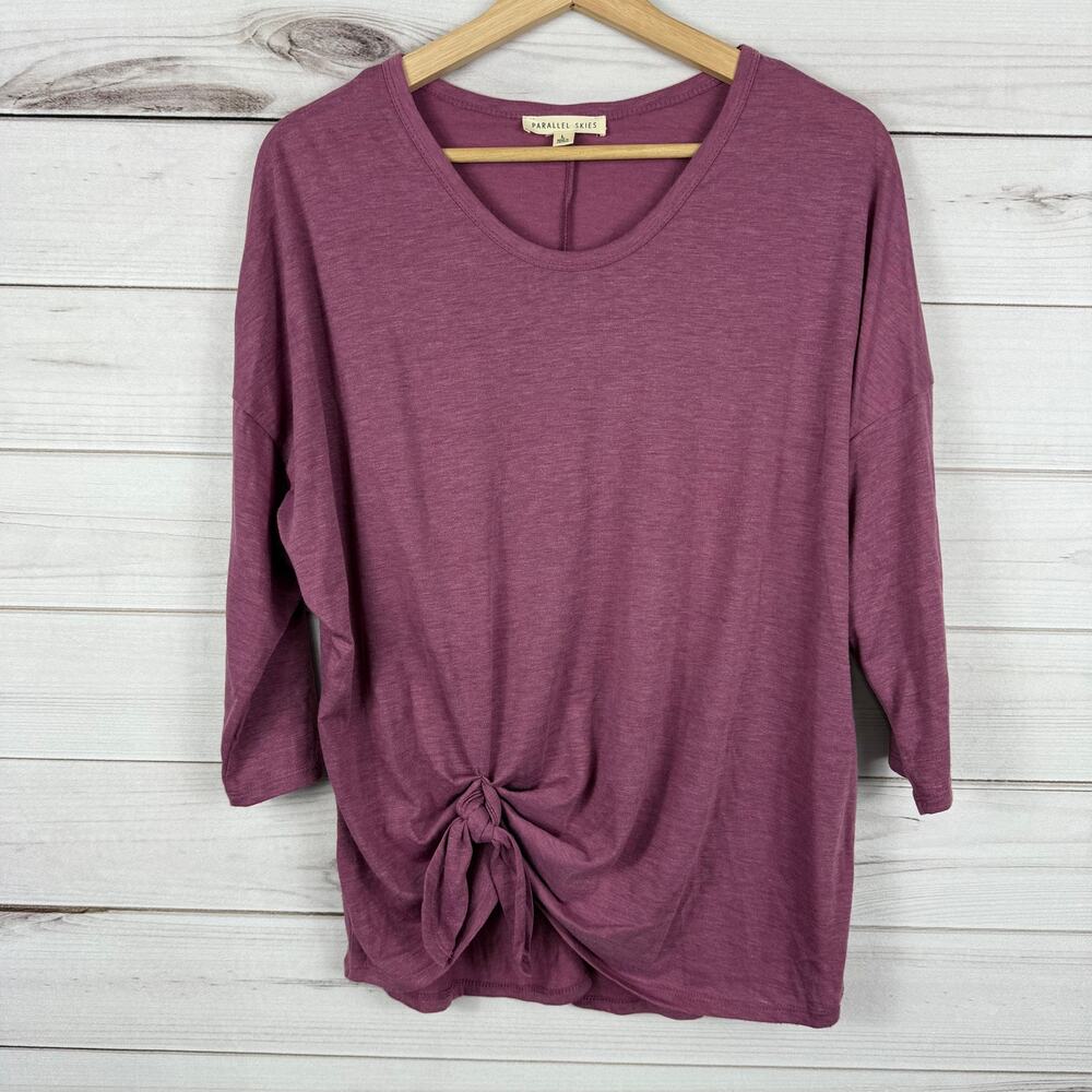 Women's Parallel Skies Faux Tie Knot Quarter Sleeve Size‎ Large